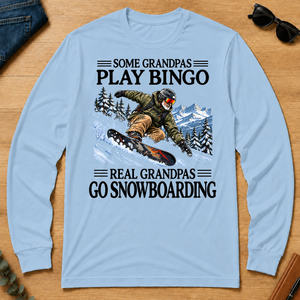 Some Grandpas Play Bingo Real Grandpas Go Snowboarding - light-blue - LST2D-LightBlue