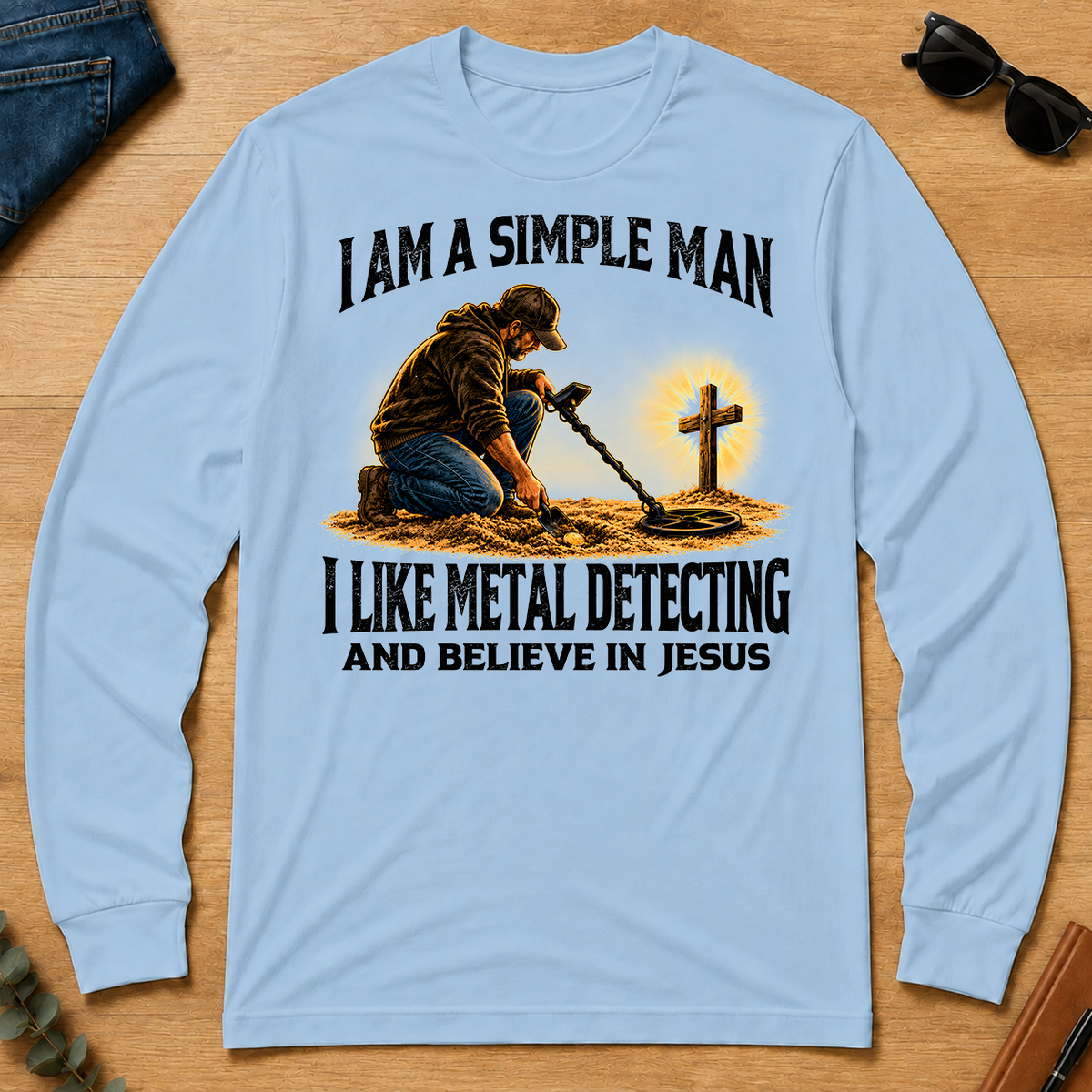 I Am Simple Man I Like Metal Detecting - light-blue - LST2D-LightBlue