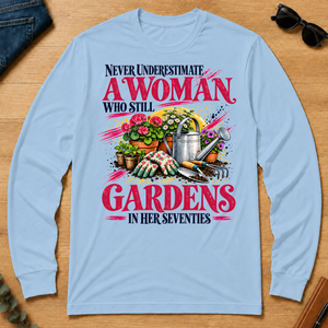A Woman Still Gardens In Her Seventies - light-blue - LST2D-LightBlue