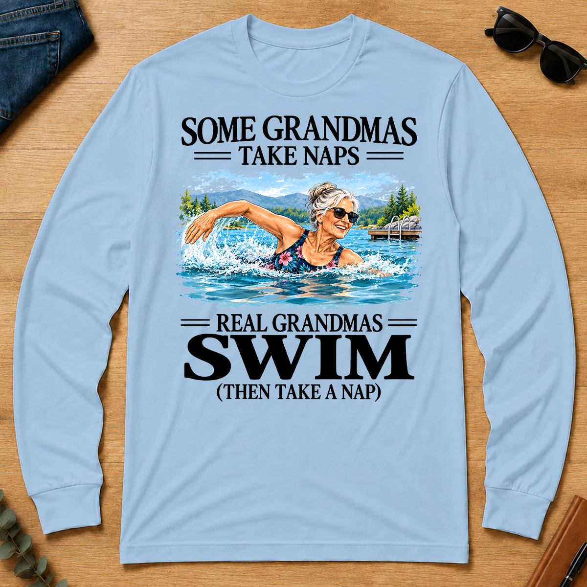 Real Grandmas Swim - light-blue - LST2D-LightBlue