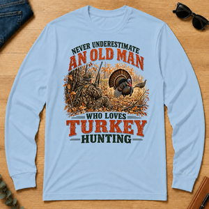 An Old Man Loves Turkey Hunting - light-blue - LST2D-LightBlue