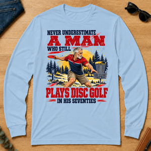 A Man Still Plays Disc Golf In His 70s - light-blue - LST2D-LightBlue