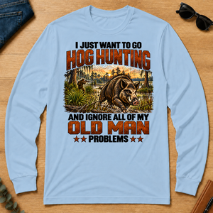 I Just Want To Go Hog Hunting Vintage - light-blue - LST2D-LightBlue