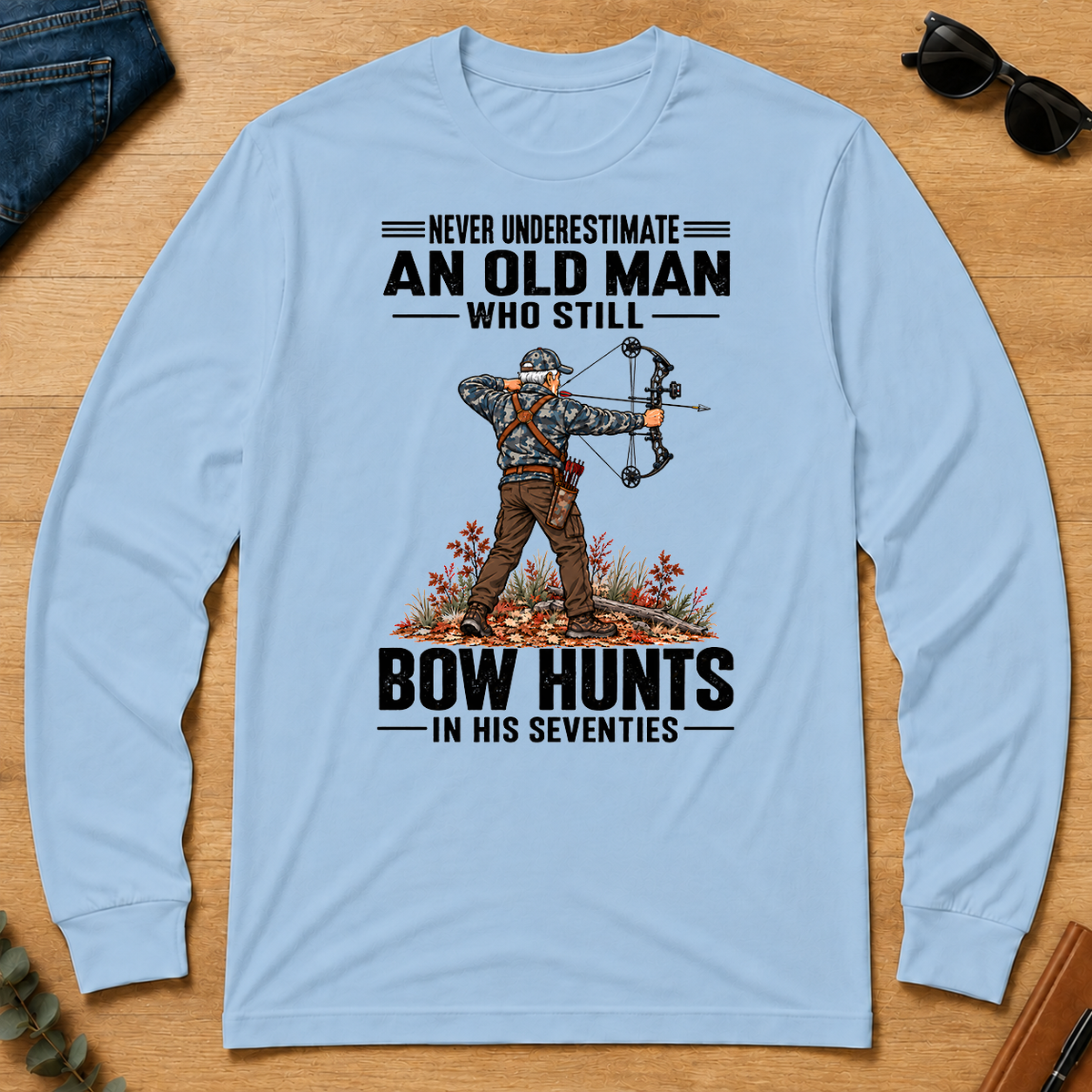 An Old Man Still Bow Hunts In His 70s - light-blue - LST2D-LightBlue