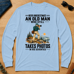 An Old Man Still Takes Photos In His 70s - light-blue - LST2D-LightBlue