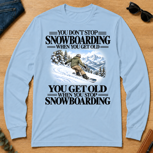 Don't Stop Snowboarding Vintage Art - light-blue - LST2D-LightBlue