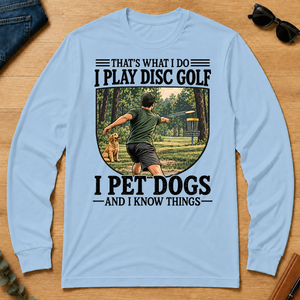 I Play Disc Golf And I Pet Dog - light-blue - LST2D-LightBlue