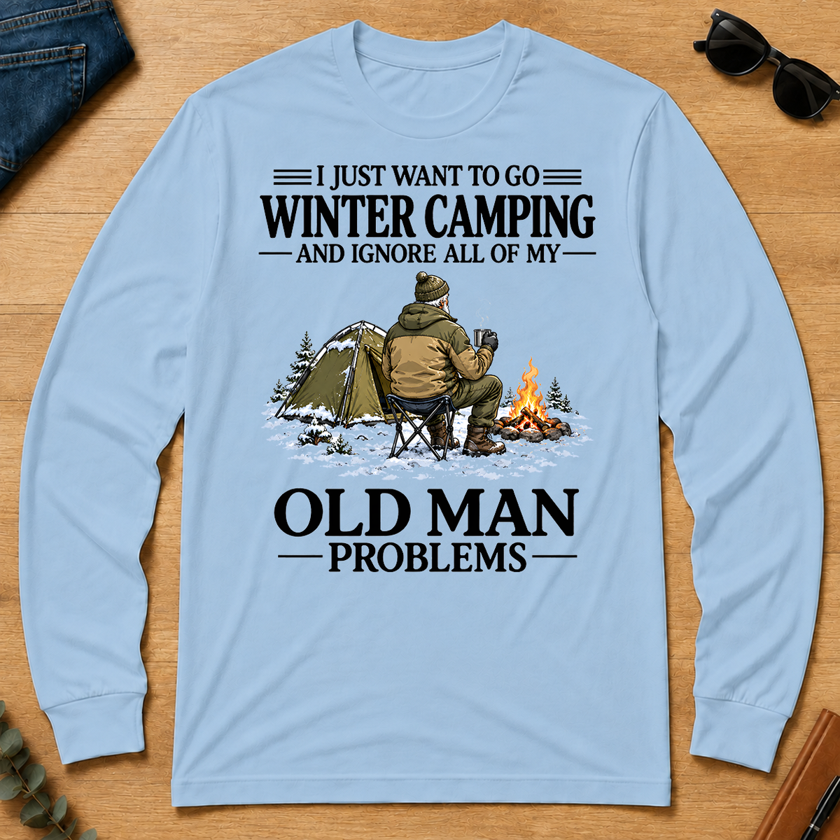I Just Want To Winter Camping - light-blue - LST2D-LightBlue