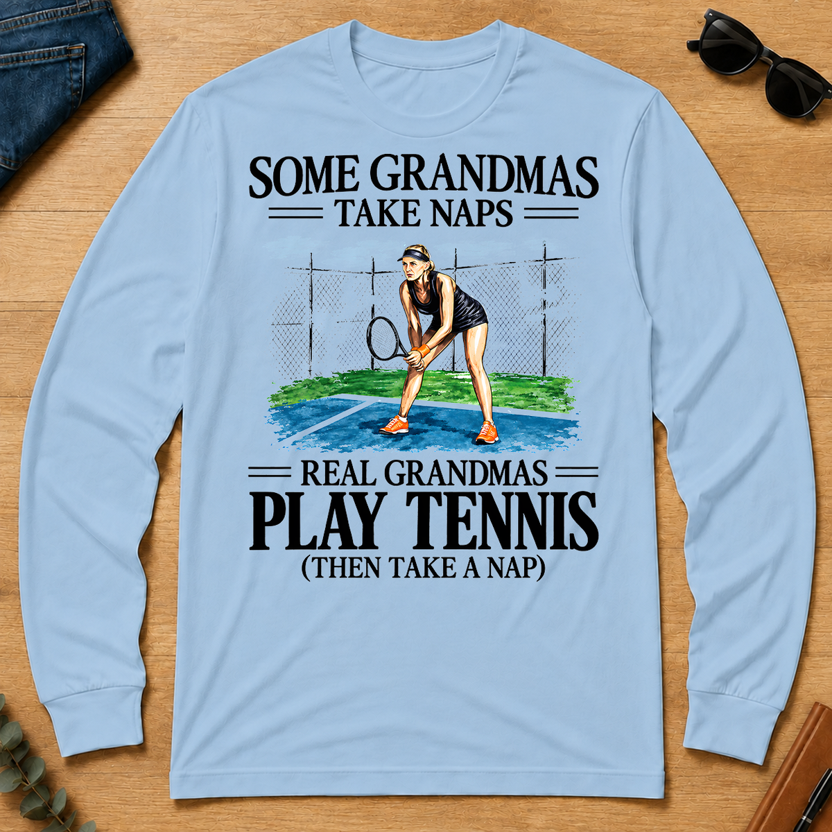 1 Real Grandmas Play Tennis - light-blue - LST2D-LightBlue