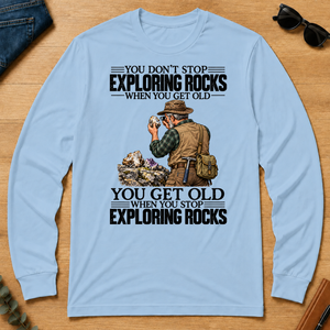 Vintage You Get Old When You Stop Exploring Rocks - light-blue - LST2D-LightBlue