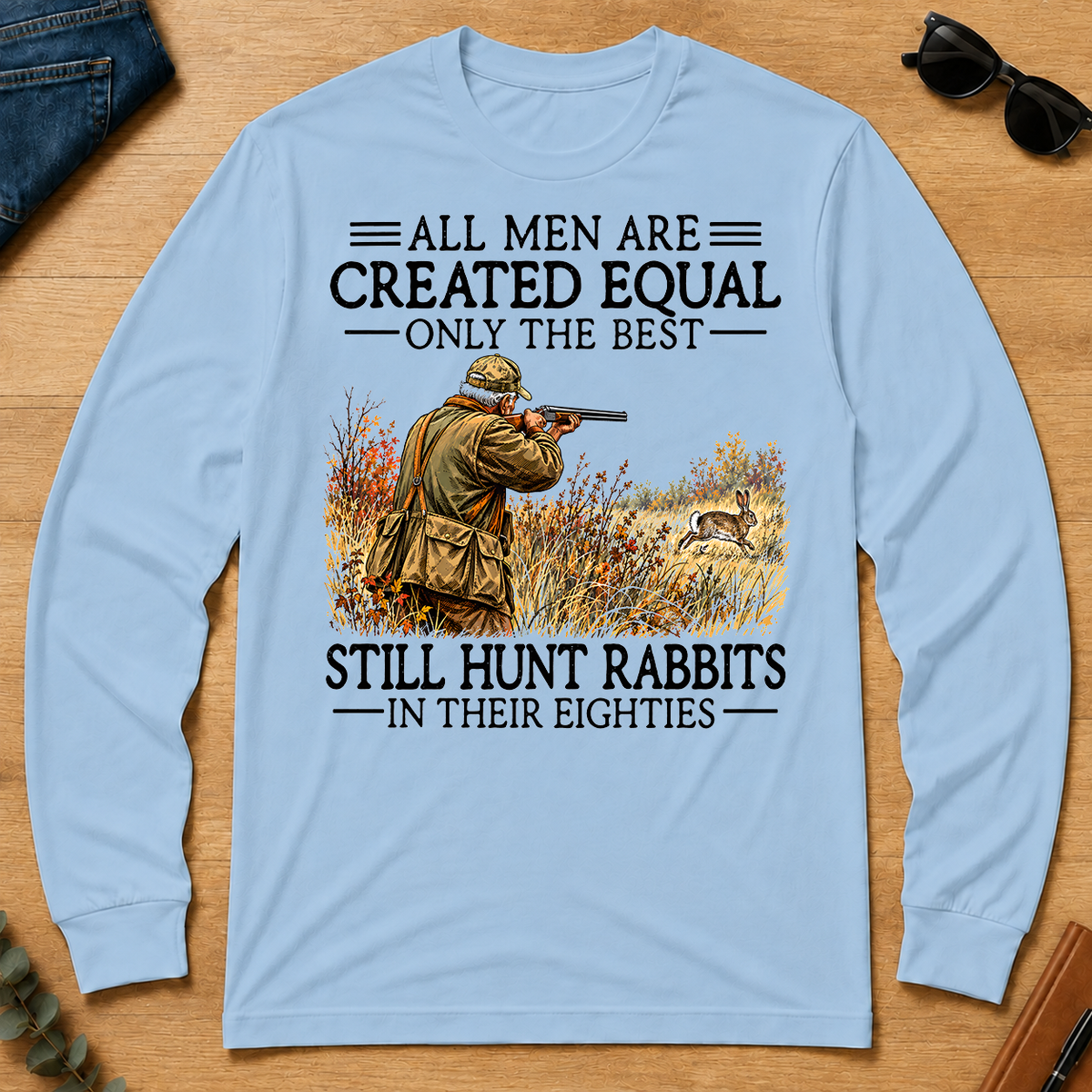 All Men Are Created Equal Rabbit Hunting 80s - light-blue - LST2D-LightBlue
