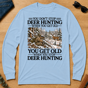 Don't Stop Whitetail Deer Hunting Snow - light-blue - LST2D-LightBlue