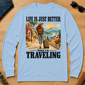 Life Is Just Better When I'm Traveling - light-blue - LST2D-LightBlue