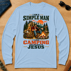 I Like Camping And Believe In Jesus - light-blue - LST2D-LightBlue