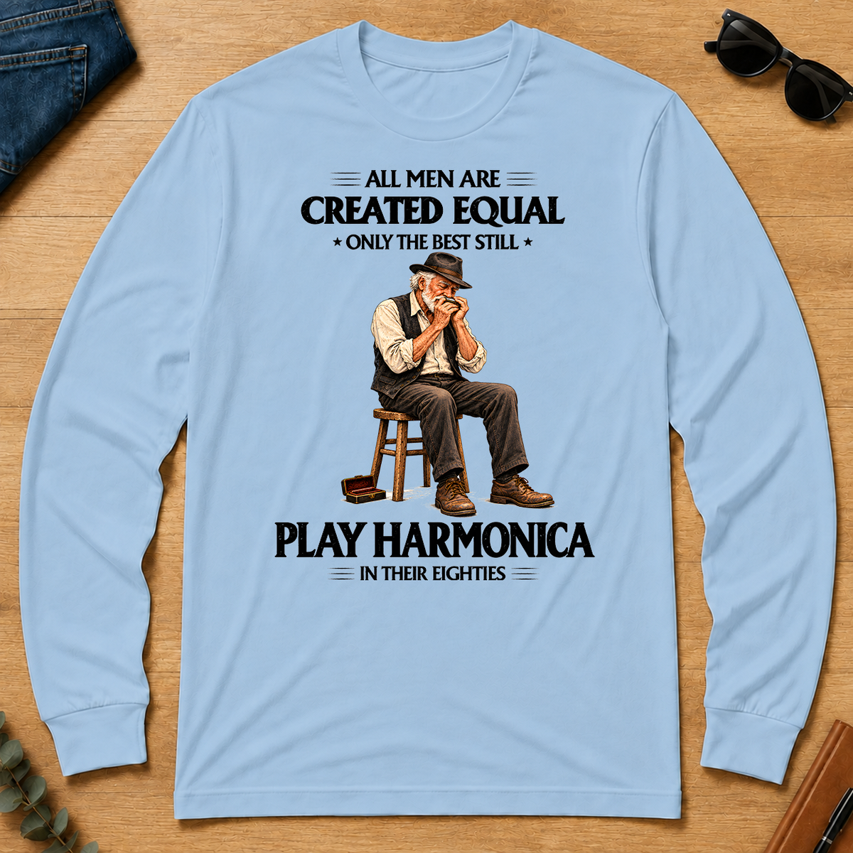 Best Harmonica Players in Their Eighties - light-blue - LST2D-LightBlue