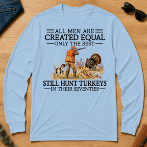 All Men Are Created Equal Turkeys Hunting 70s - light-blue - LST2D-LightBlue