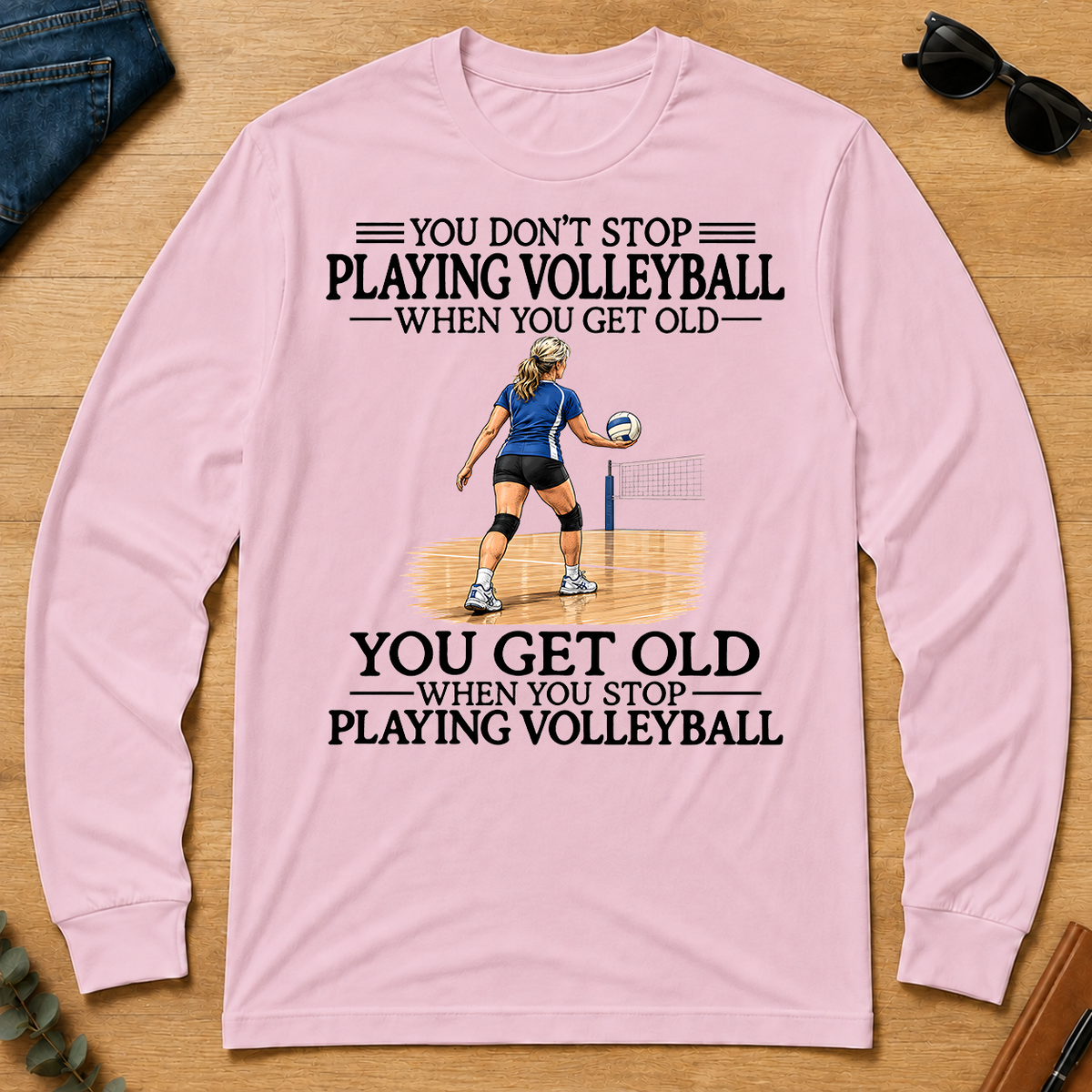 Don't Stop Playing Volleyball Woman - light-pink - LST2D-LightPink