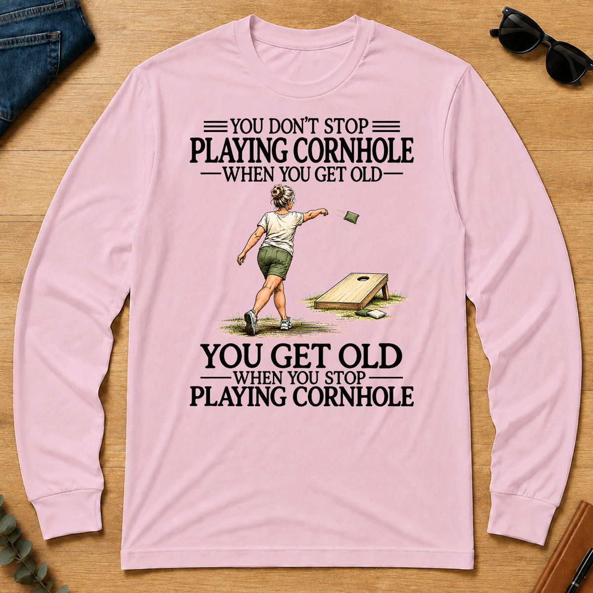 Don't Stop Playing Cornhole - light-pink - LST2D-LightPink