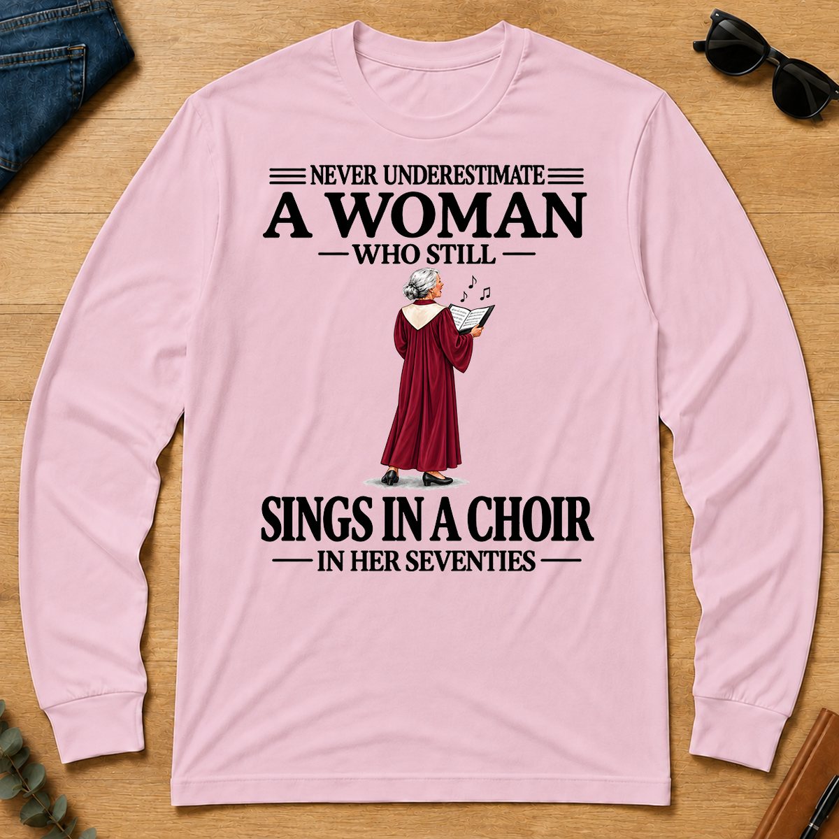 A Woman Still Sings In A Choir In Her Seventies - light-pink - LST2D-LightPink