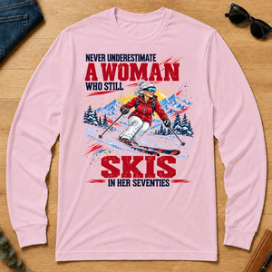 A Woman Still Skis In Her 70s - light-pink - LST2D-LightPink