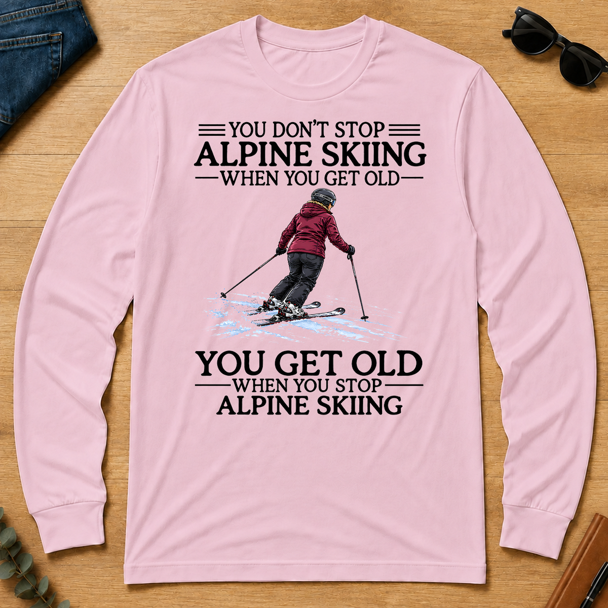 Don't Stop Alpine Skiing Woman - light-pink - LST2D-LightPink