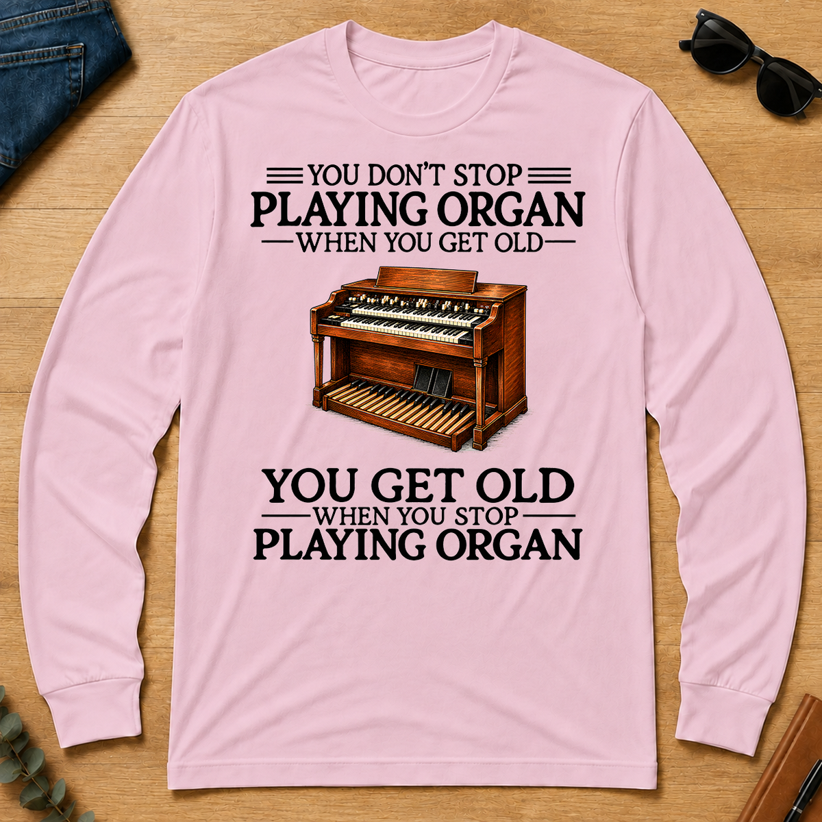 Don't Stop Playing Organ Vintage Art - light-pink - LST2D-LightPink