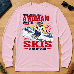 A Woman Still Skis In Her 70s - light-pink - LST2D-LightPink