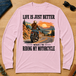 Life Is Just Better When I'm Riding My Motorcycle - light-pink - LST2D-LightPink