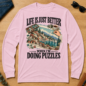Life Is Just Better When I'm Doing Puzzles - light-pink - LST2D-LightPink