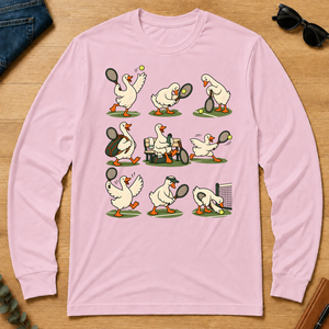 Funny Ducks Playing Tennis - light-pink - LST2D-LightPink