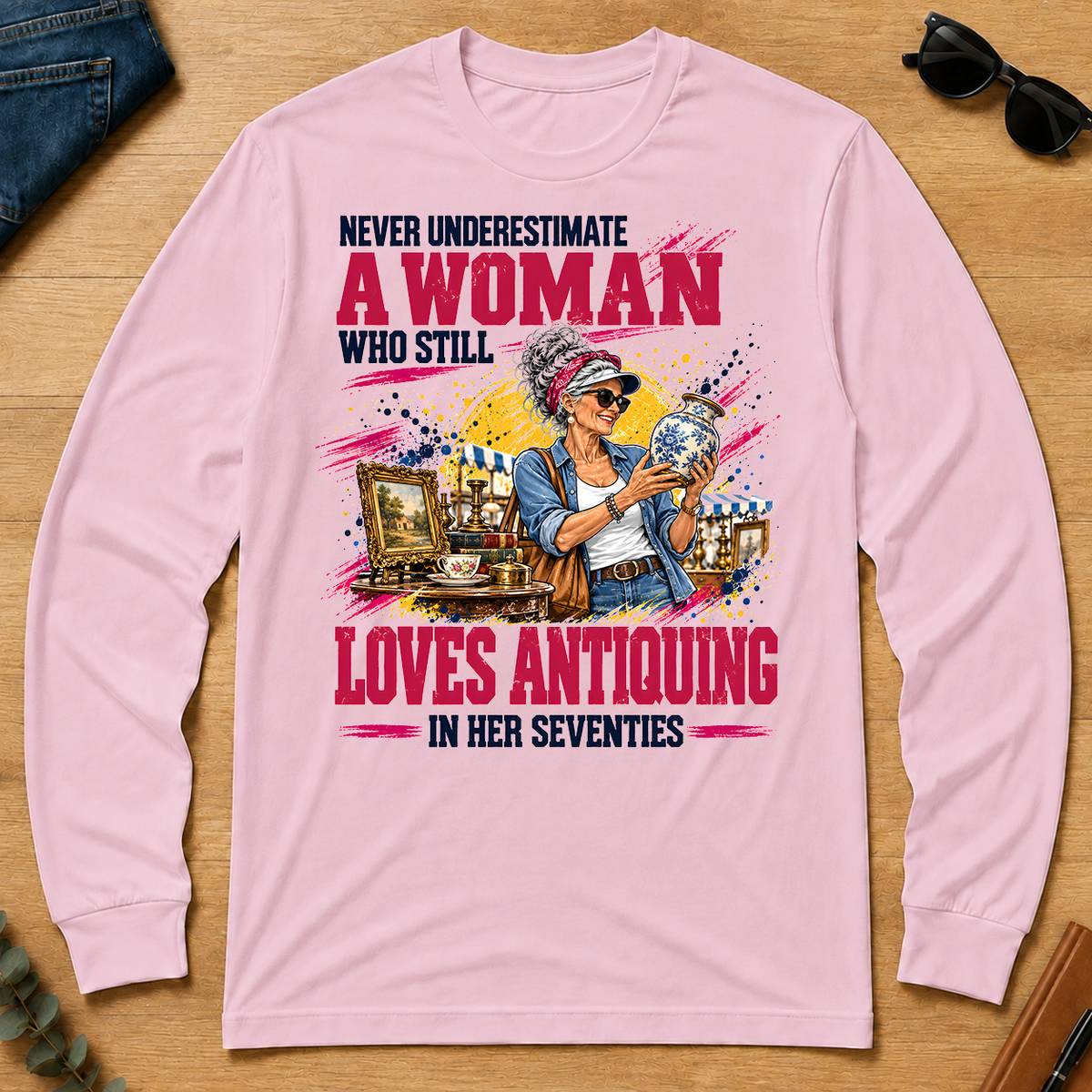 A Woman Still Loves Antiquing In Her 70s - light-pink - LST2D-LightPink