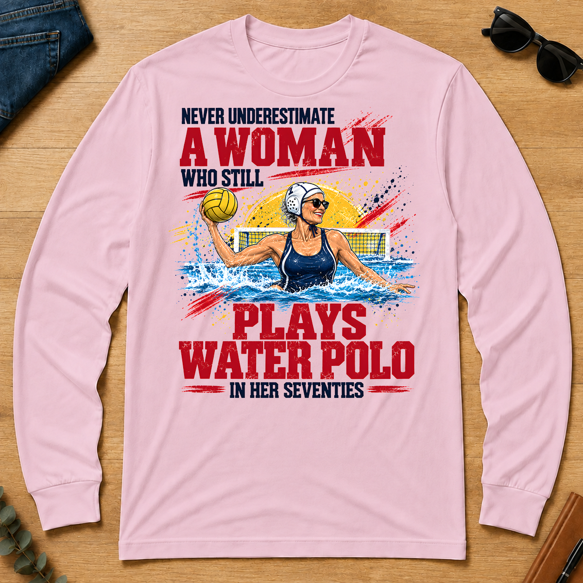 A Woman Still Plays Water Polo In Her 70s - light-pink - LST2D-LightPink