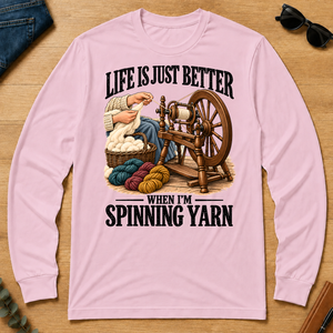 Life Is Just Better When I'm Spinning Yarn - light-pink - LST2D-LightPink
