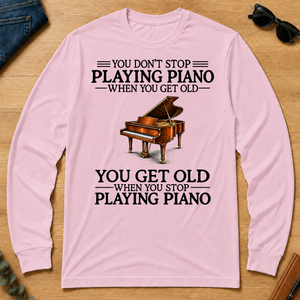 Don't Stop Playing Piano Vintage Art - light-pink - LST2D-LightPink