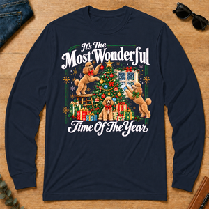 Wonderful Christmas Poodle - navy - LST2D-Navy