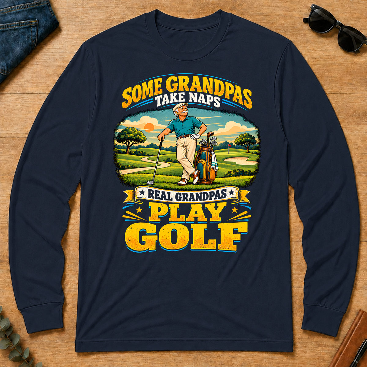 Real Grandpas Play Golf - navy - LST2D-Navy