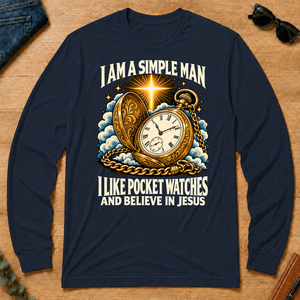 I Like Pocket Watches & Believe In Jesus - navy - LST2D-Navy