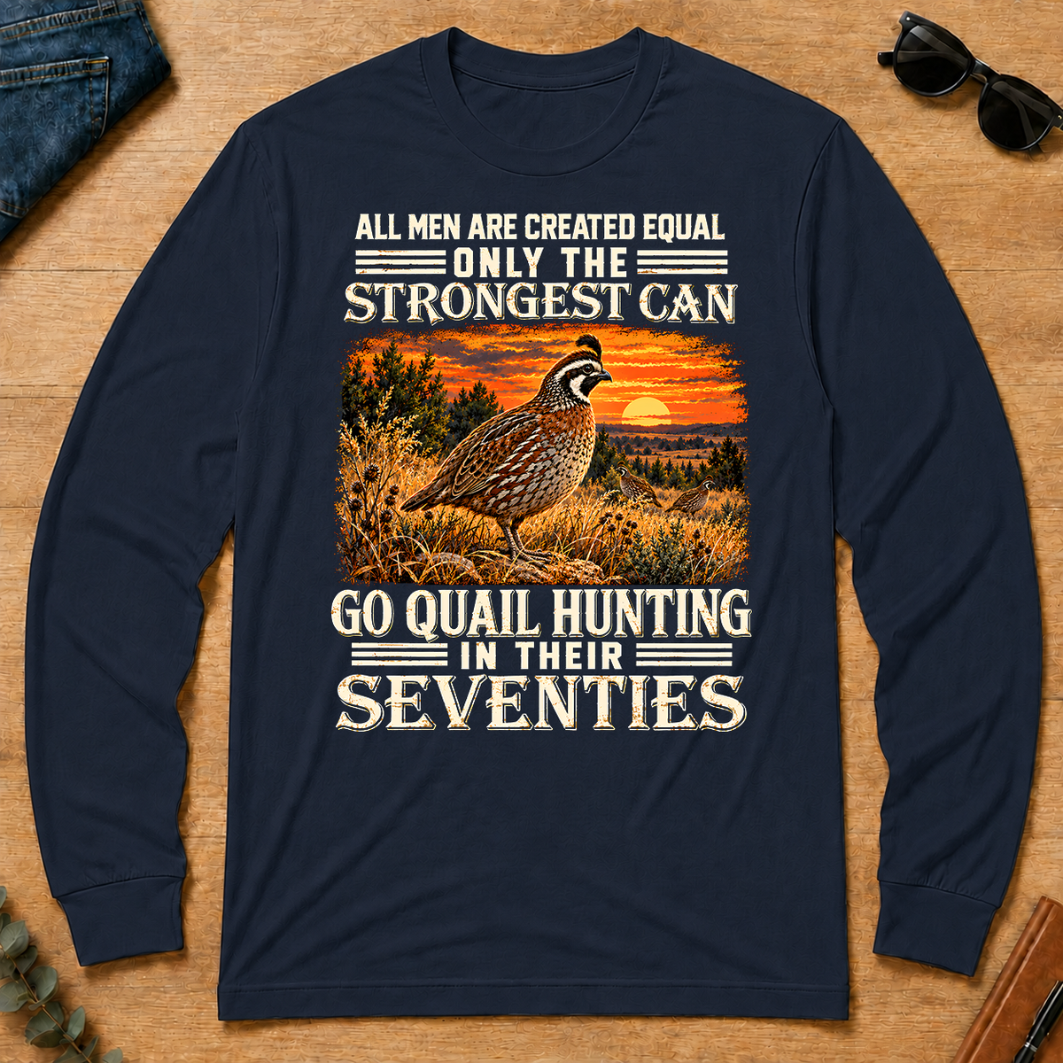 Quail Hunting Strongest Man In Seventies_ - navy - LST2D-Navy