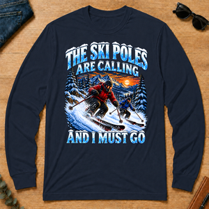 Ski Poles Are Calling And I Must Go - navy - LST2D-Navy