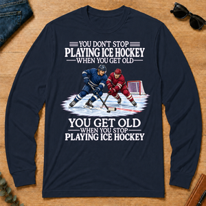 Old Man Don't Stop Ice Hockey - navy - LST2D-Navy