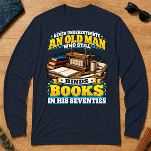 Yellow An Old Man Still Binds Book In His Seventies - navy - LST2D-Navy