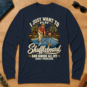 I Just Want To Play Shuffeboard & Ignore All Adult Problems - navy - LST2D-Navy