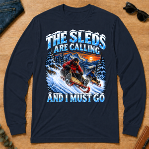 Sleds Are Calling And I Must Go - navy - LST2D-Navy