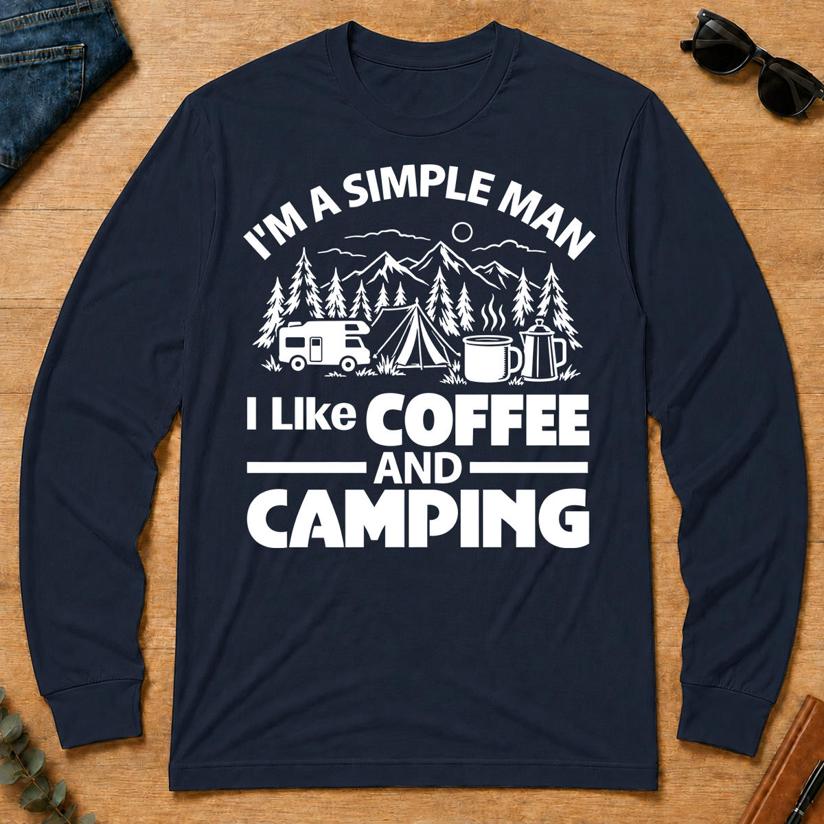 I Like Coffee And Camping - navy - LST2D-Navy