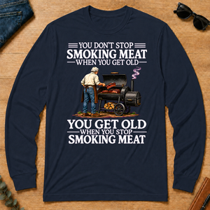 Old Man Don't Stop Smoking Meat - navy - LST2D-Navy