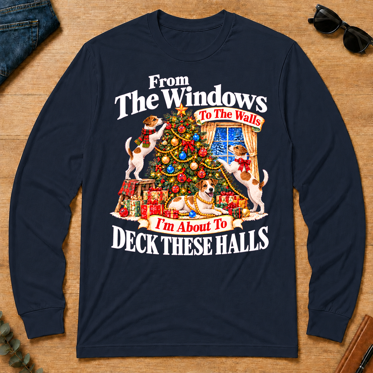 From the Windows to the Walls Jack Russell Terrier - navy - LST2D-Navy