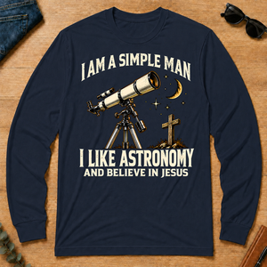I Am Simple Man I Like Astronomy - navy - LST2D-Navy