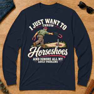 I Just Want To Throw Horseshoes & Ignore All Adult Problems - navy - LST2D-Navy