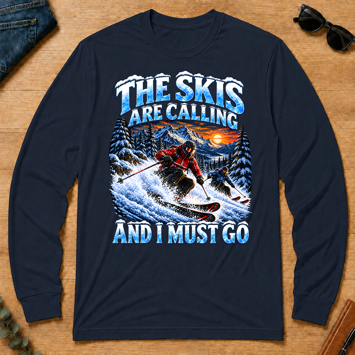 Skis Are Calling And I Must Go - navy - LST2D-Navy