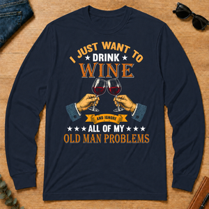 Vintage I Just Want To Drink Wine - navy - LST2D-Navy